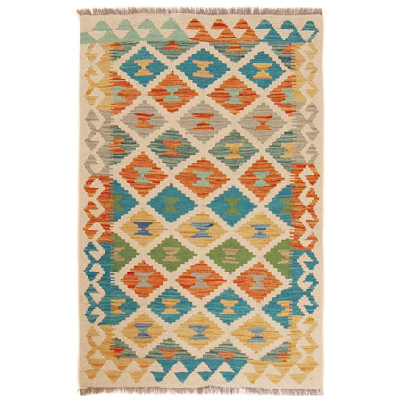 Hand Made Afghan Kilim 2' 6" x 3' 11" ft / 77 x 120 cm - No. P36254