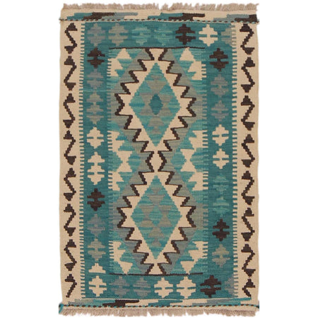 Handmade Afghan Vegetable Kilim 2' 0" x 2' 11" ft / 60 x 90 cm - No. P36274