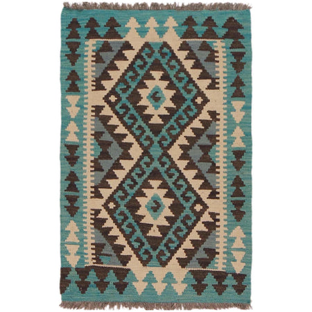 Hand Made Afghan Kilim 2' 0" x 3' 1" ft / 62 x 94 cm - No. P36275