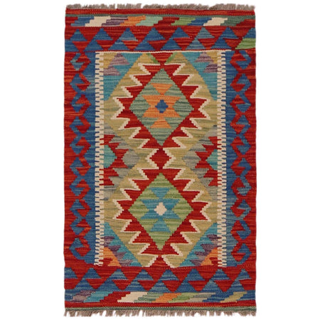 Handmade Vegetable Kilim 1' 11" x 2' 11" ft / 58 x 89 cm - No. P36277