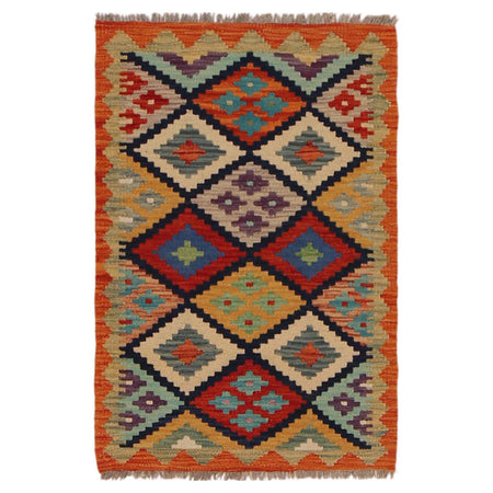 Handmade Vegetable Kelim 2' 0" x 2' 11" ft / 62 x 90 cm - No. P36288