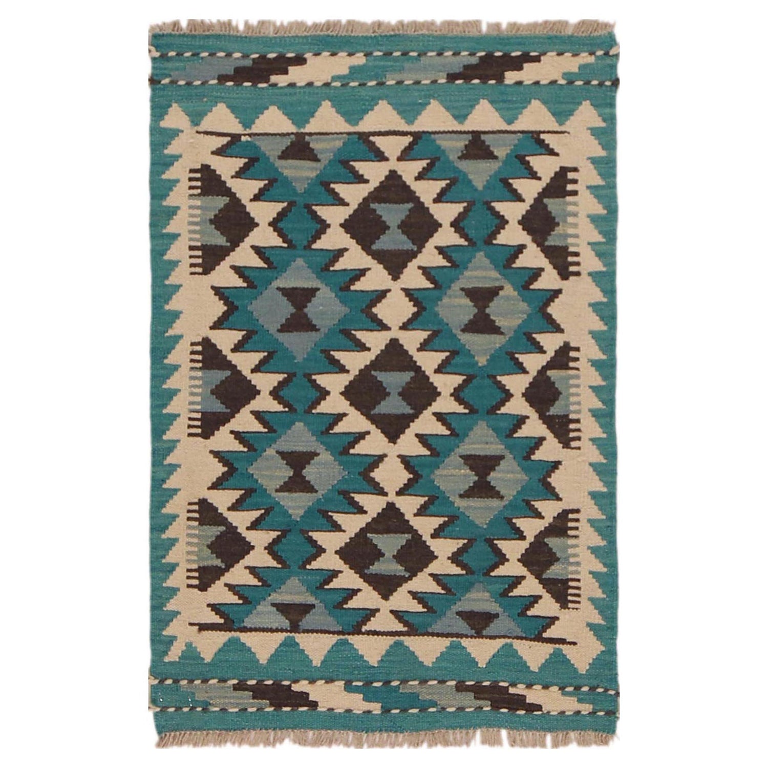 Hand Made Afghan Kilim 2' 1" x 3' 1" ft / 63 x 94 cm - No. P36295