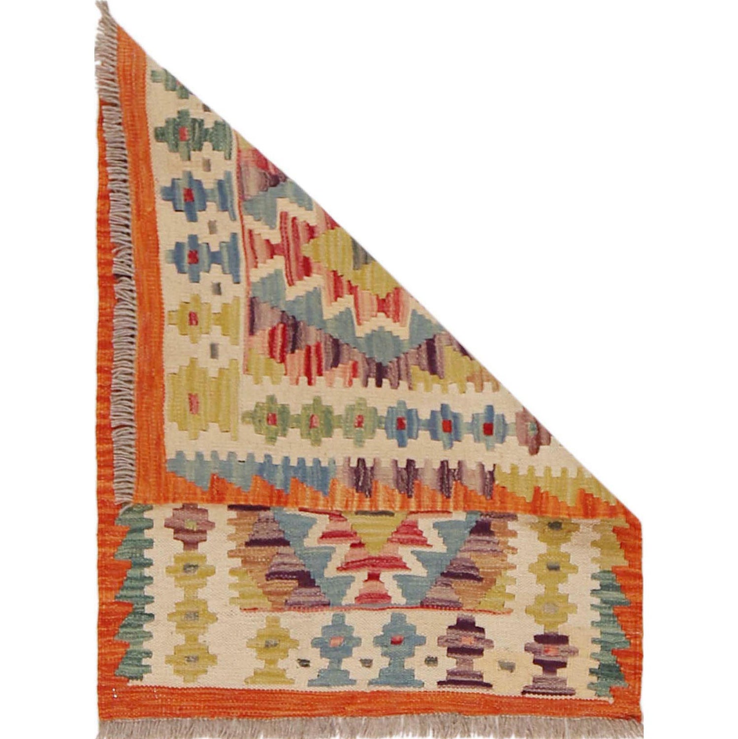 Handmade Turkish Design Wool Kilim 2' 1" x 2' 9" ft / 64 x 84 cm - No. P36301