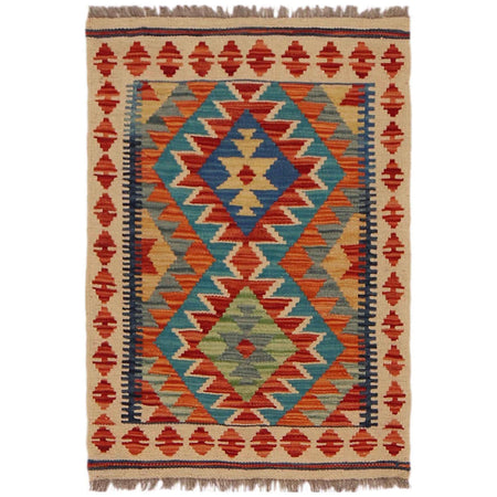 Hand Knotted Flatweave Kilim 2' 0" x 2' 11" ft / 60 x 88 cm - No. P36303