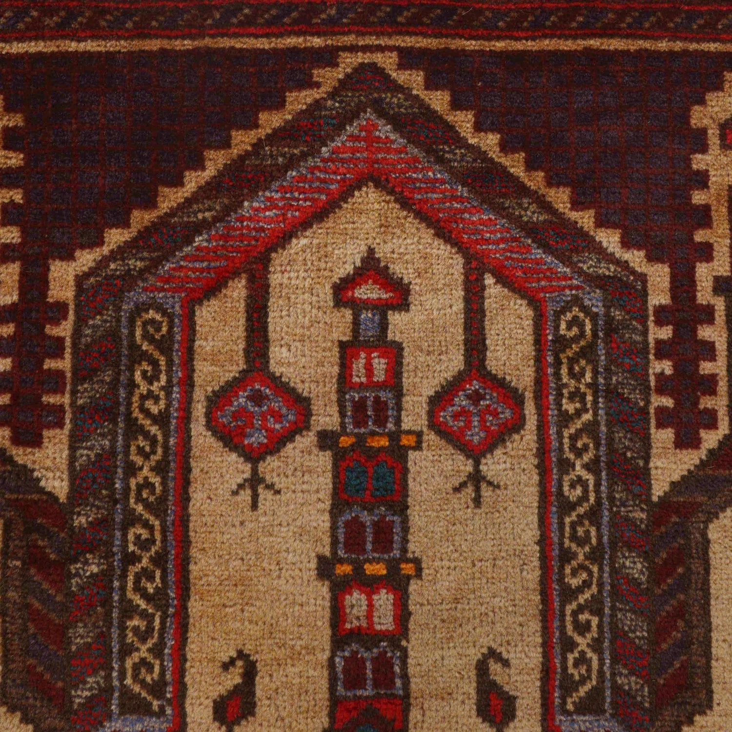 Islamic Prayer Carpet 2' 9" x 4' 0" ft / 84 x 123 cm - No. P36322