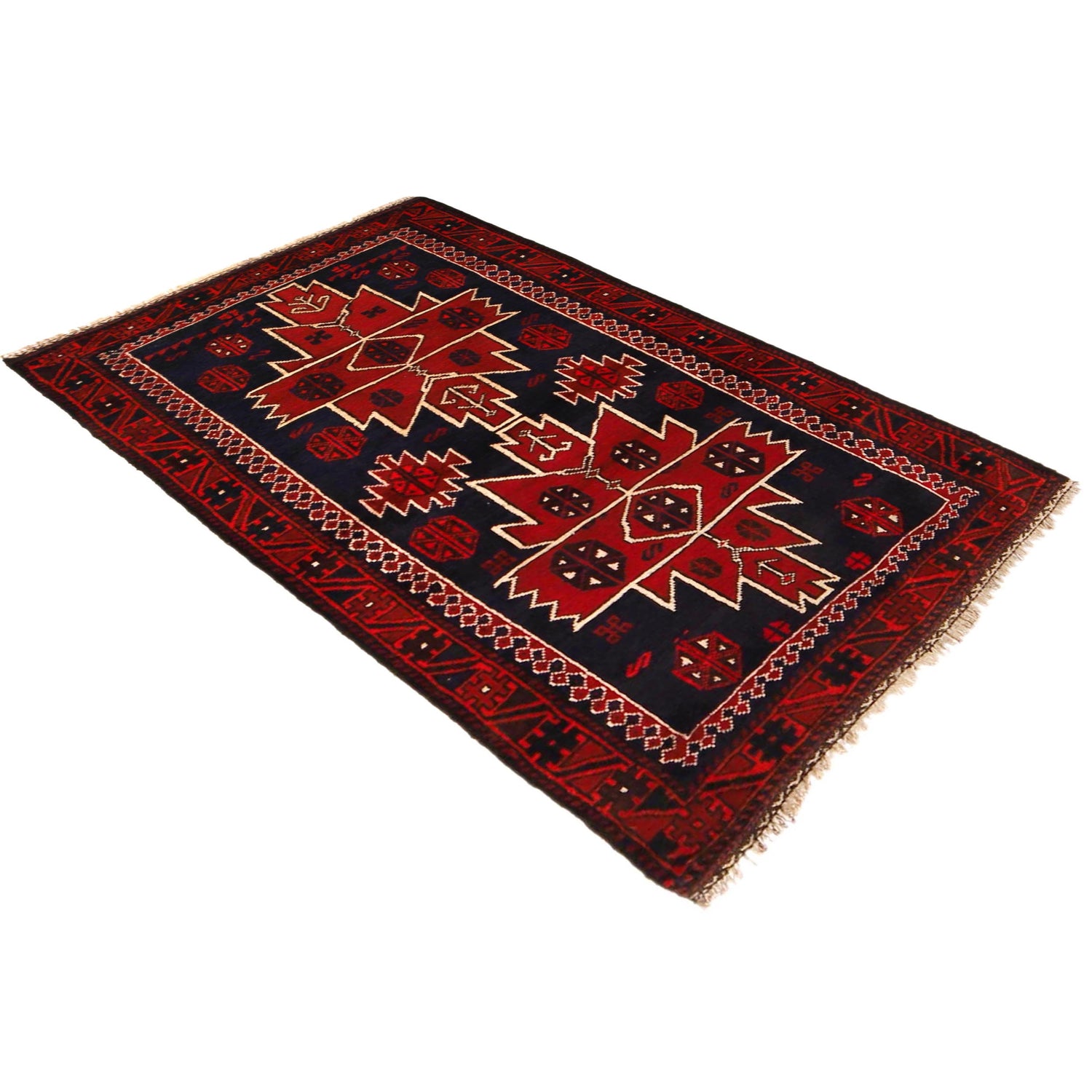 Red Color Baluchi Rug 2' 11" x 4' 10" ft / 88 x 147 cm - No. P36324