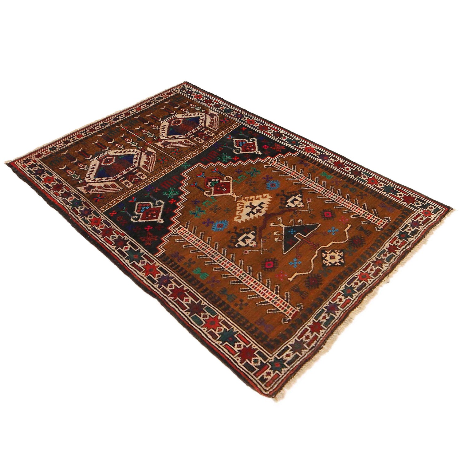 Handmade Prayer Rug 2' 9" x 4' 0" ft / 84 x 123 cm - No. P36326
