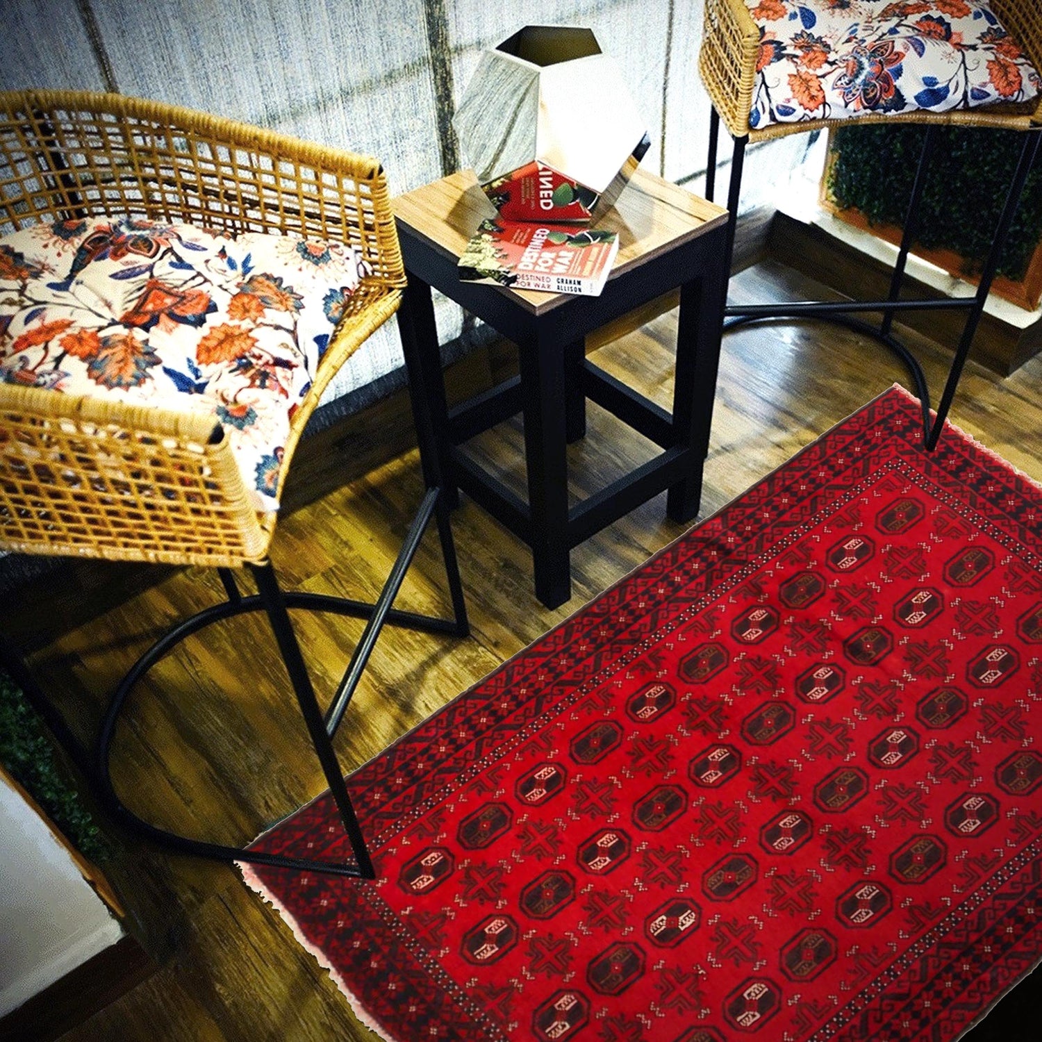 Red Color Baluchi Rug  3' 0" x 4' 7" ft / 92 x 139 cm - No. P36327