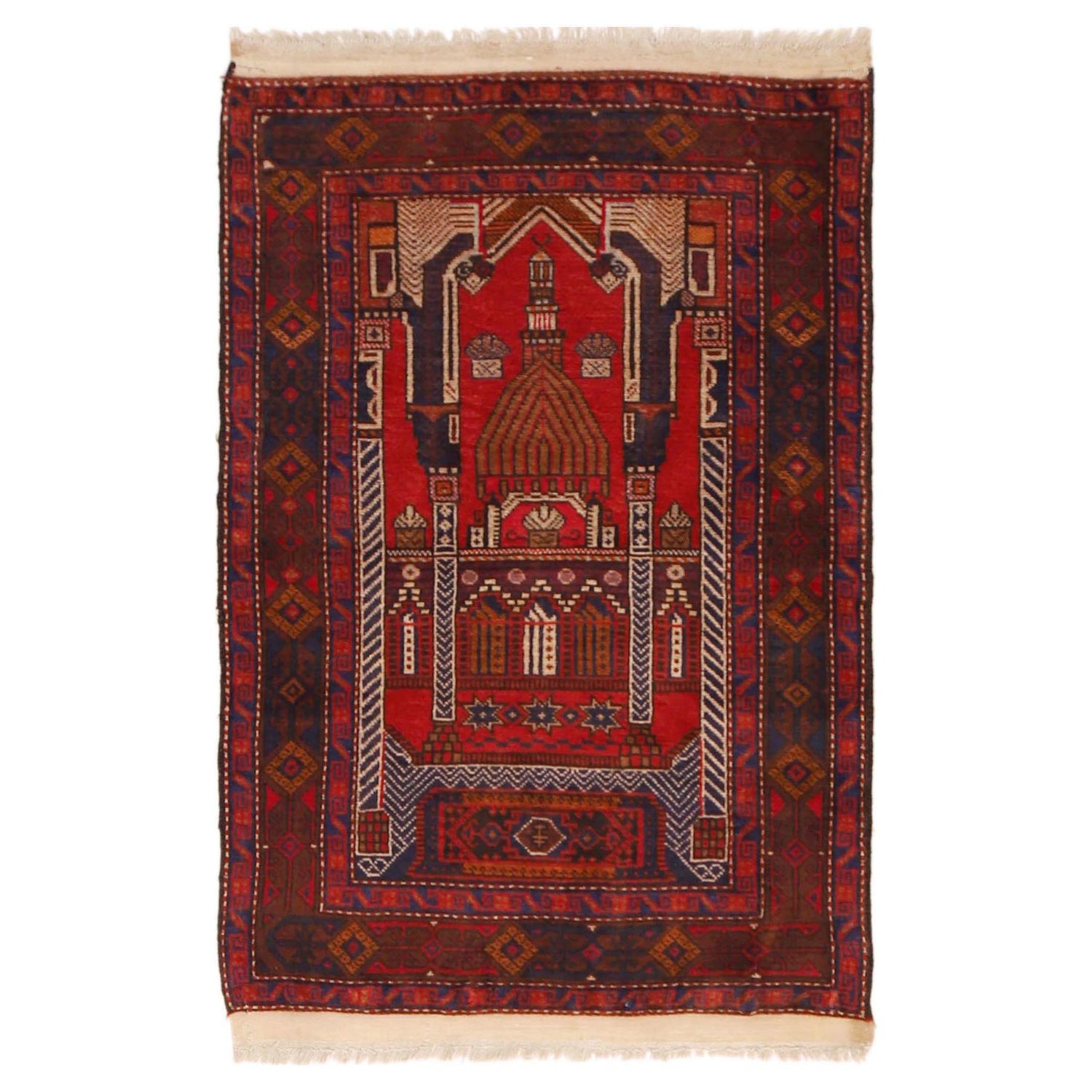 Muslim Prayer Rug 2' 8" x 3' 10" ft / 81 x 117 cm - No. P36329