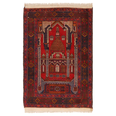 Muslim Prayer Rug 2' 8" x 3' 10" ft / 81 x 117 cm - No. P36329