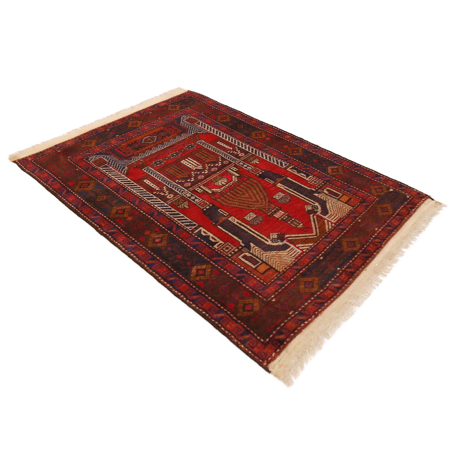 Muslim Prayer Rug 2' 8" x 3' 10" ft / 81 x 117 cm - No. P36329