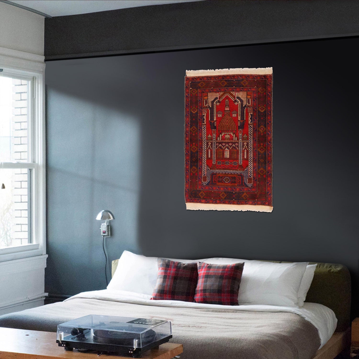 Muslim Prayer Rug 2' 8" x 3' 10" ft / 81 x 117 cm - No. P36329