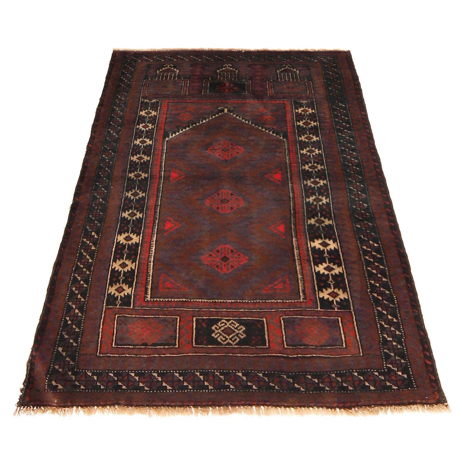 Small Prayer Carpet 2' 10" x 4' 4" ft / 86 x 133 cm - No. P36331