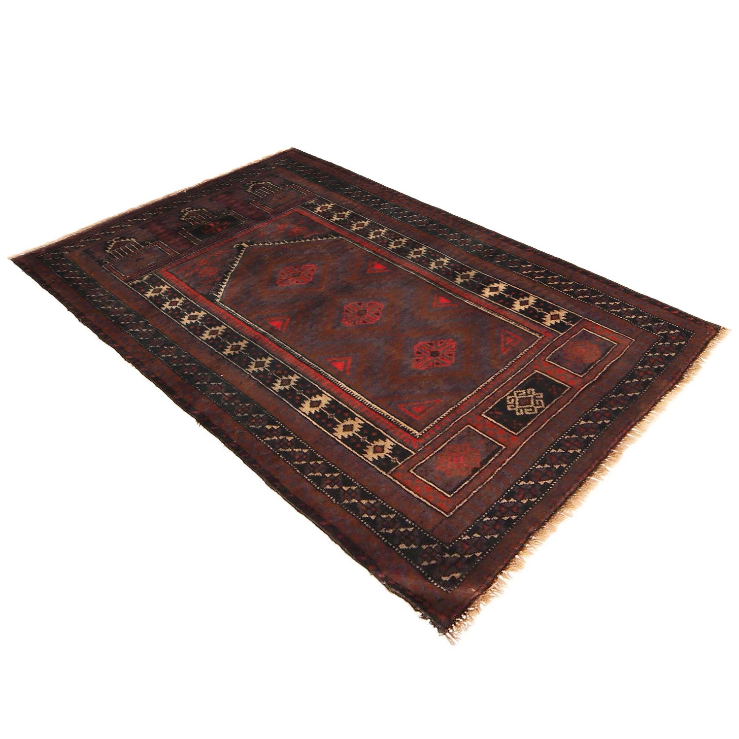 Small Prayer Carpet 2' 10" x 4' 4" ft / 86 x 133 cm - No. P36331