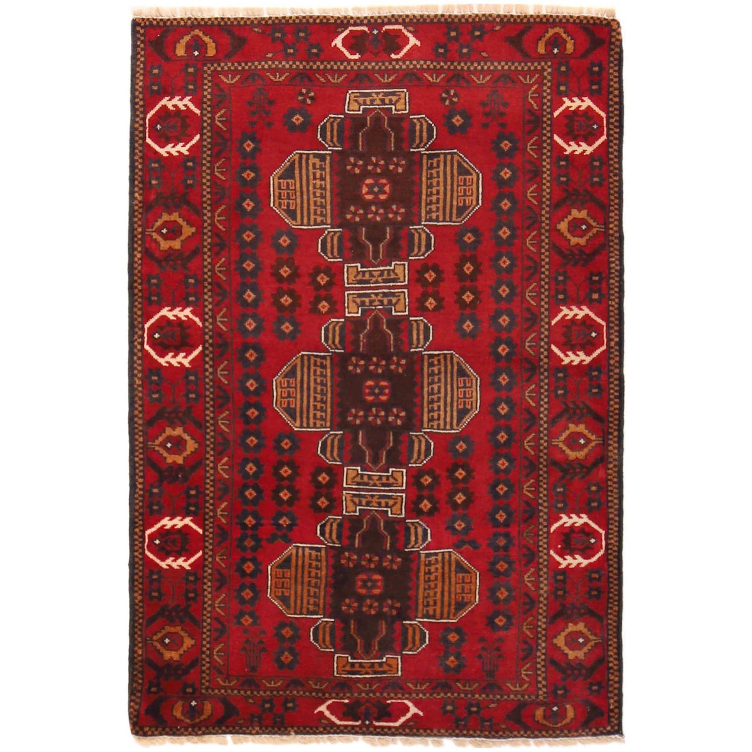 Handmade Baloch Rug 3' 1" x 4' 6" ft / 95 x 138 cm - No. P36332