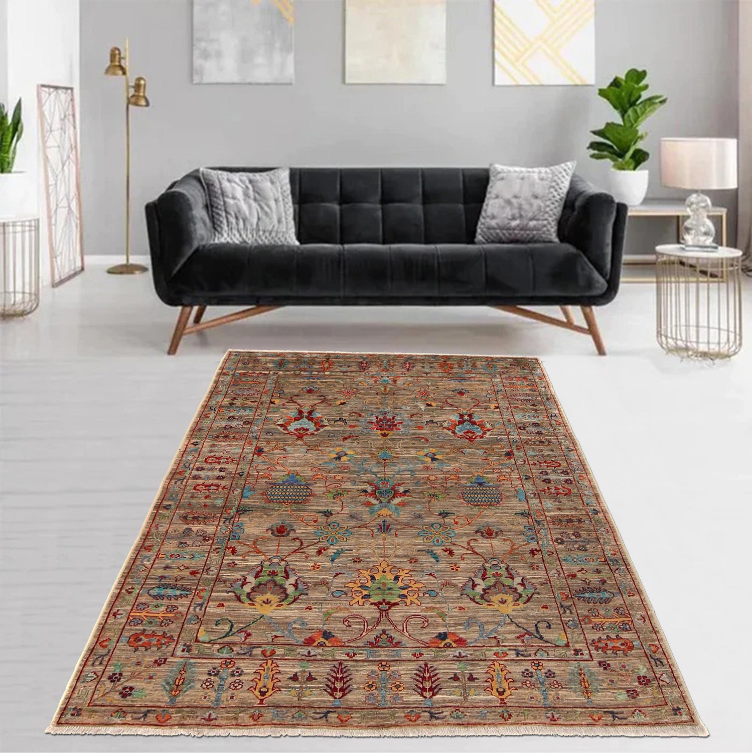 Modern Sultani Carpet 5' 0" x 6' 8" ft / 152 x 204 cm - No. P36345