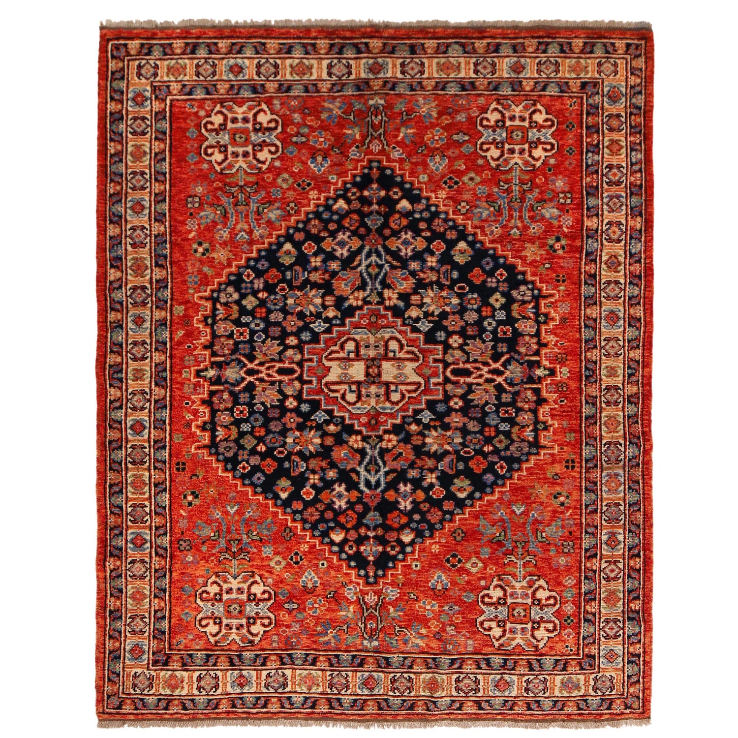 Handmade Sherazi Area Rug 6' 0" x 7' 7" ft / 184 x 231 cm - No. P36349