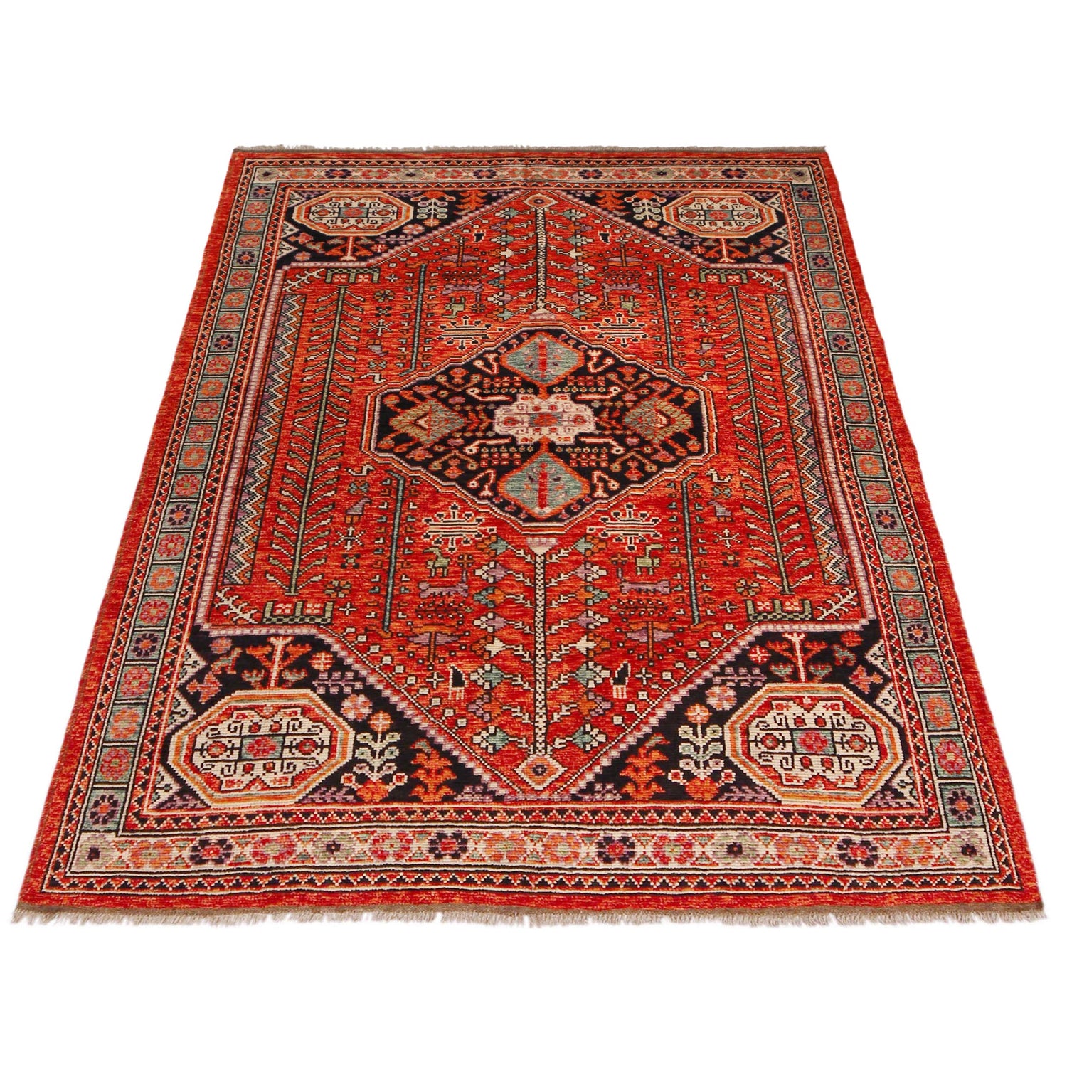 Persian Shirazi Design Carpet 5' 9" x 7' 9" ft / 176 x 237 cm - No. P36355