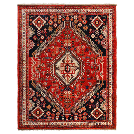 Rich Red Color Shiraz Carpet 5' 1" x 6' 4" ft / 156 x 194 cm - No. P36361