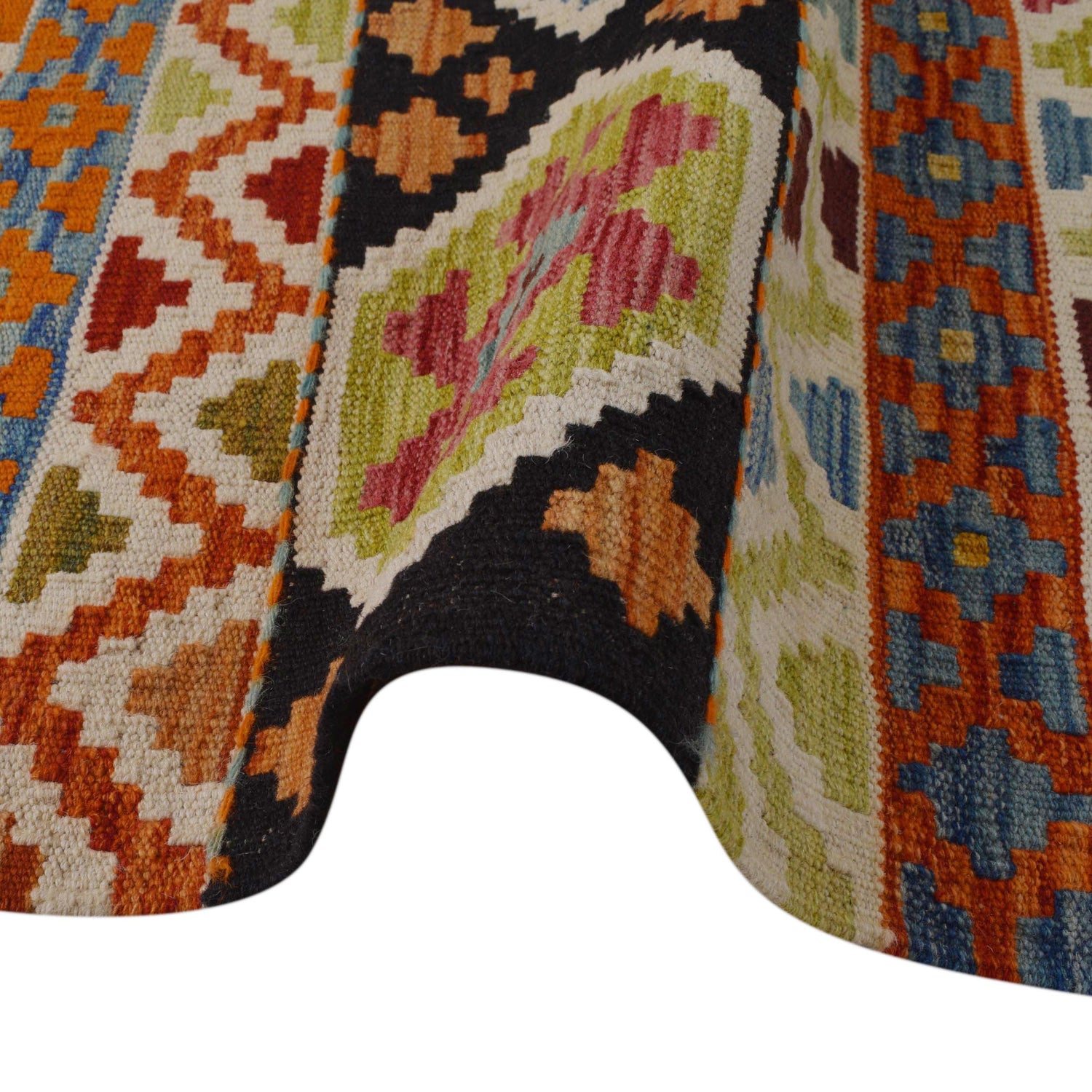 Hand Made Afghan Kilim 5' 11" x 7' 11" ft / 180 x 241 cm - No. P36364