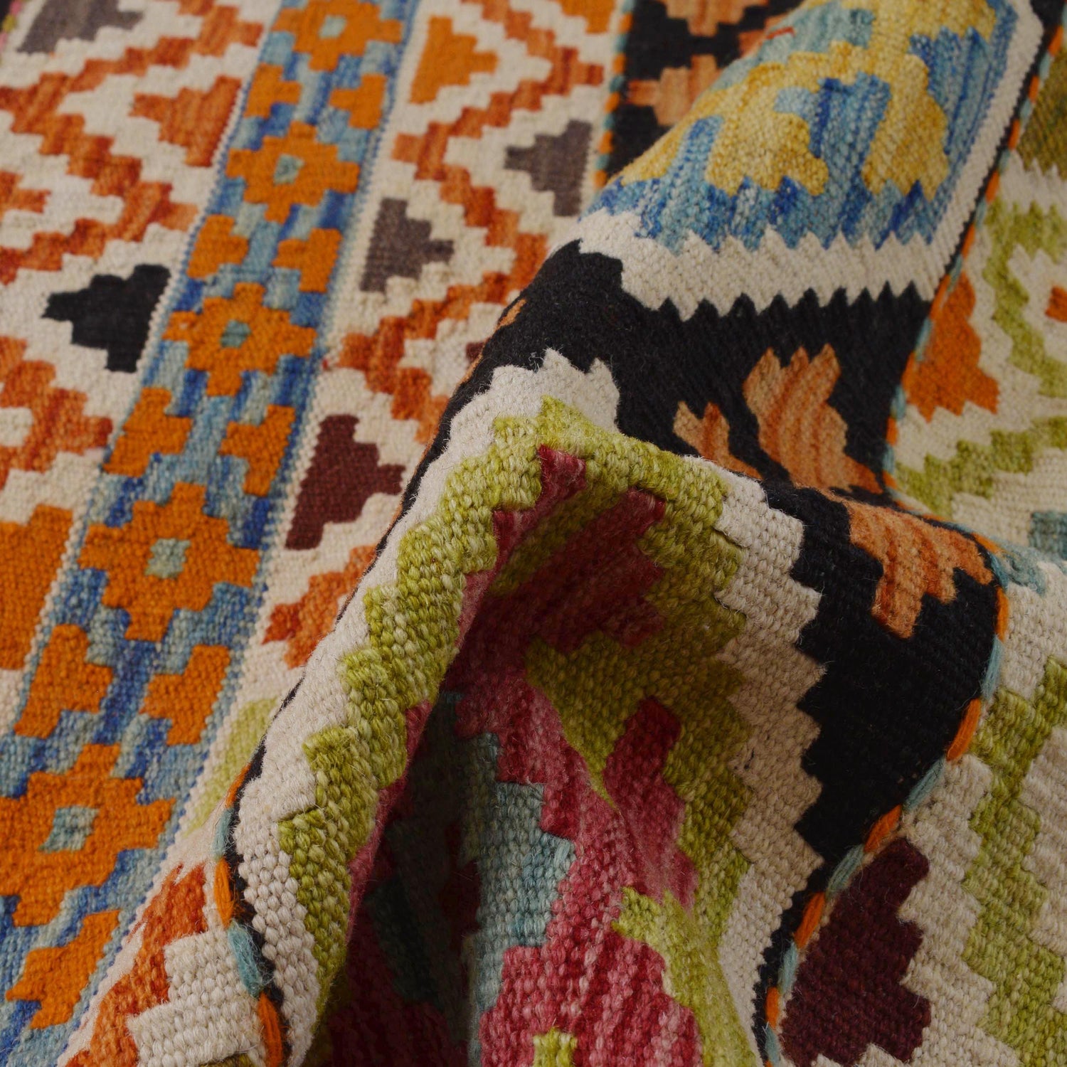 Hand Made Afghan Kilim 5' 11" x 7' 11" ft / 180 x 241 cm - No. P36364