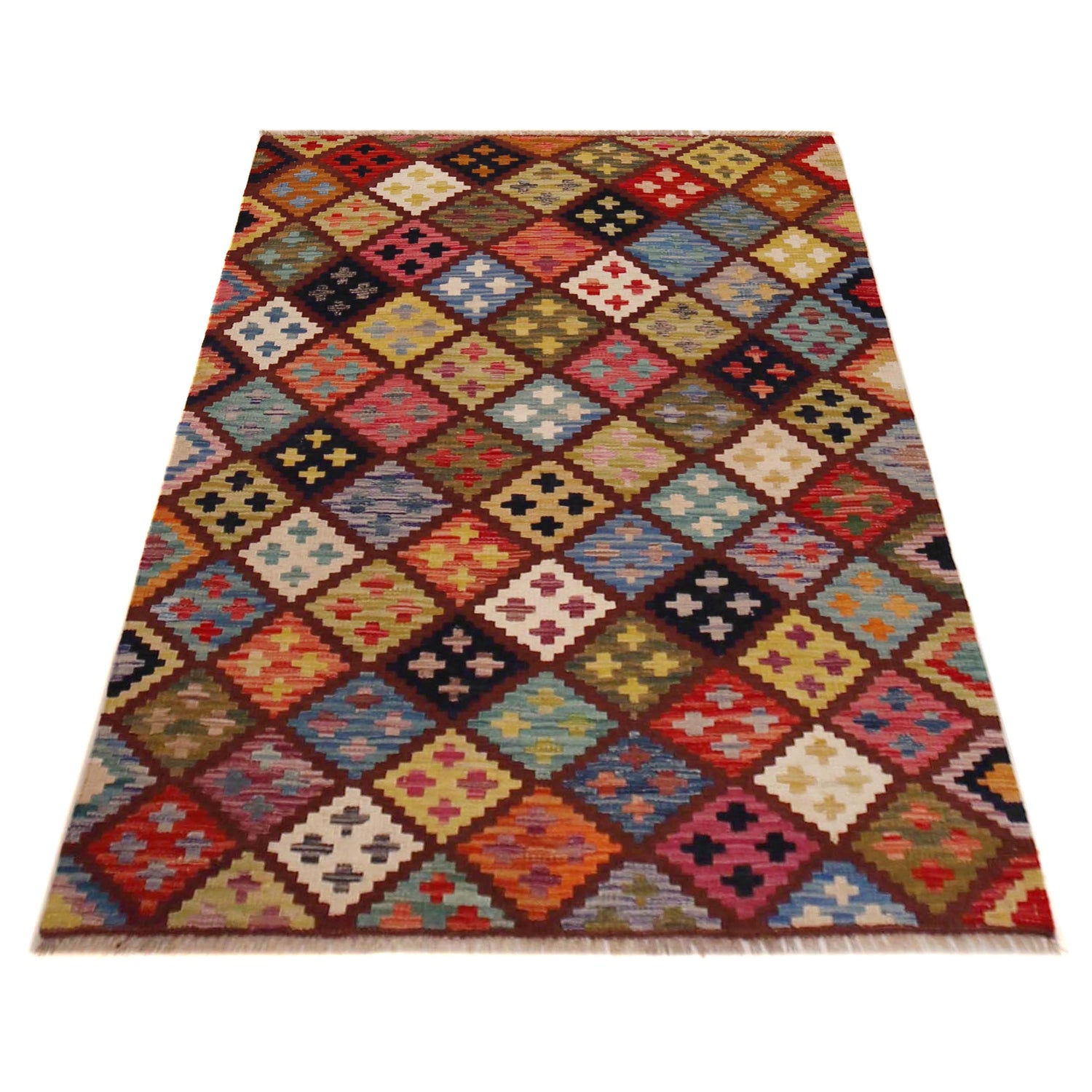 Handmade Vegetable Kilim 3' 3" x 4' 10" ft / 100 x 147 cm - No. P36369
