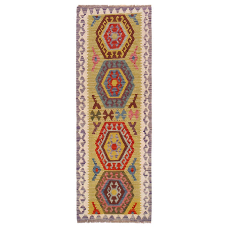 Hand Knotted Flatweave Kilim Runner 2' 2" x 6' 7" ft / 67 x 200 cm - No. P36370