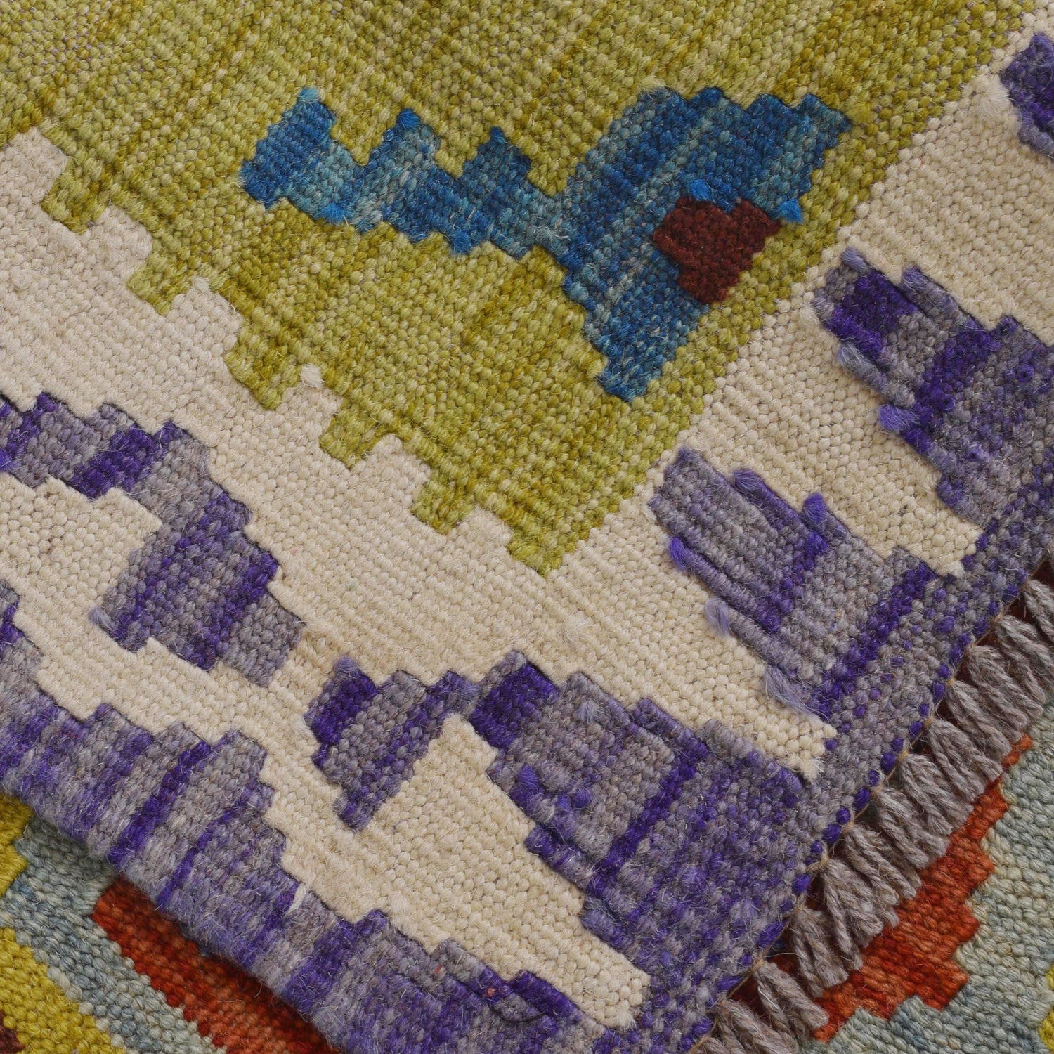 Hand Knotted Flatweave Kilim Runner 2' 2" x 6' 7" ft / 67 x 200 cm - No. P36370