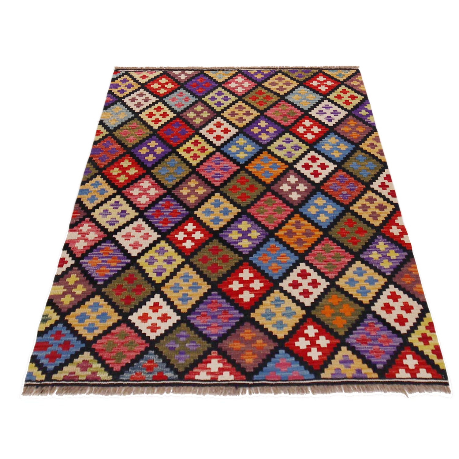 Hand Woven Wool Kelim 3' 5" x 5' 0" ft / 103 x 152 cm - No. P36392