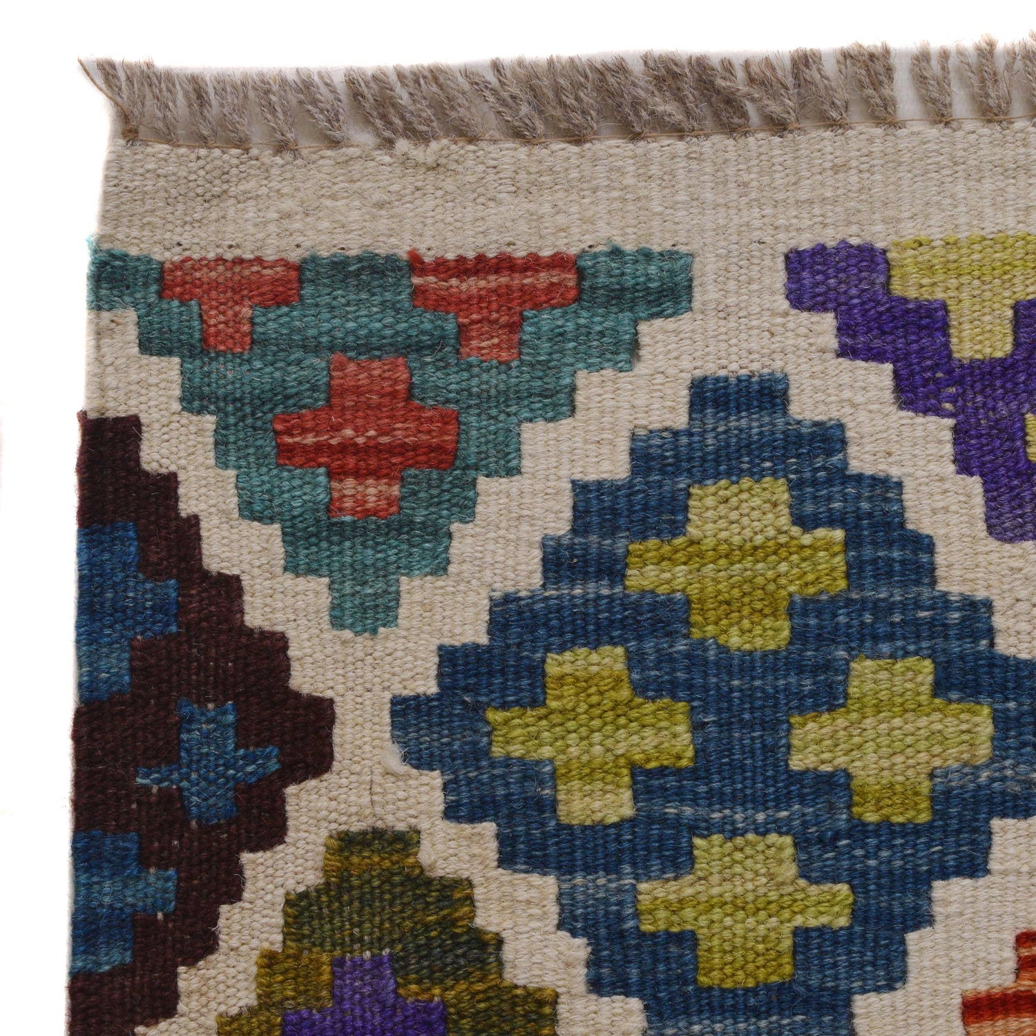 Handmade Turkish Design Wool Kilim 3' 3" x 4' 11" ft / 99 x 150 cm - No. P36393