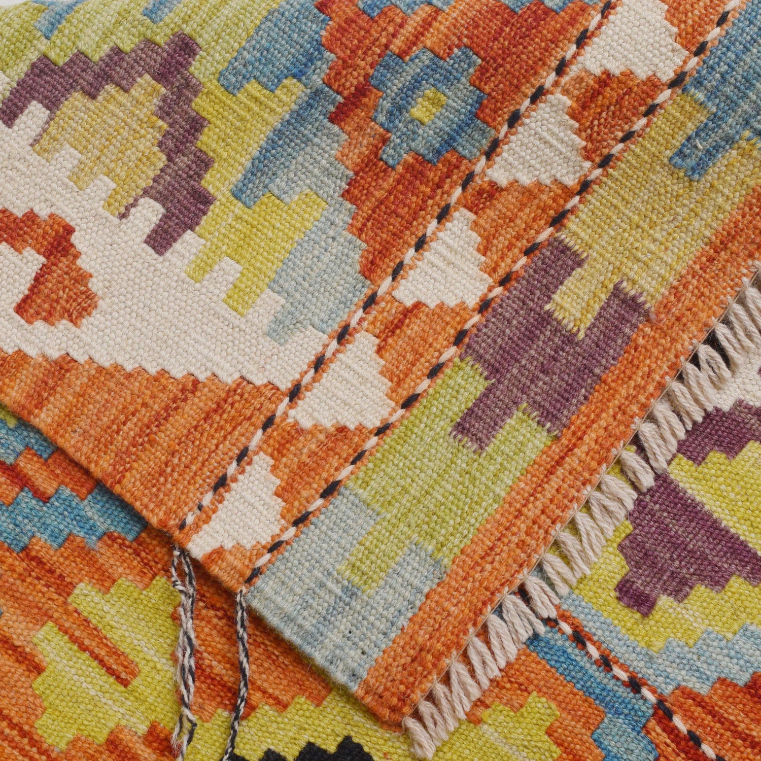 Handmade Afghan Vegetable Kilim Runner 2' 10" x 9' 9" ft / 86 x 297 cm - No. P36394