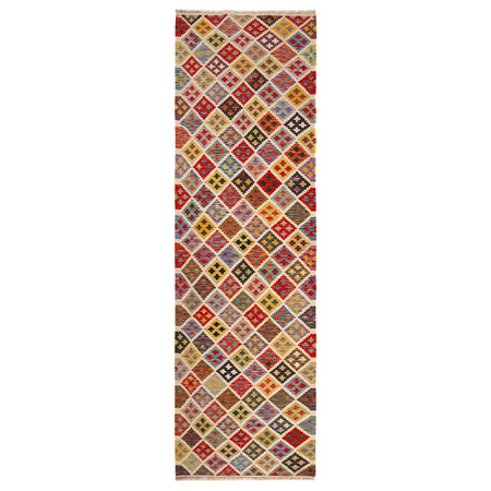 Hand Made Afghan Kilim Runner 2' 10" x 9' 8" ft / 86 x 295 cm - No. P36396