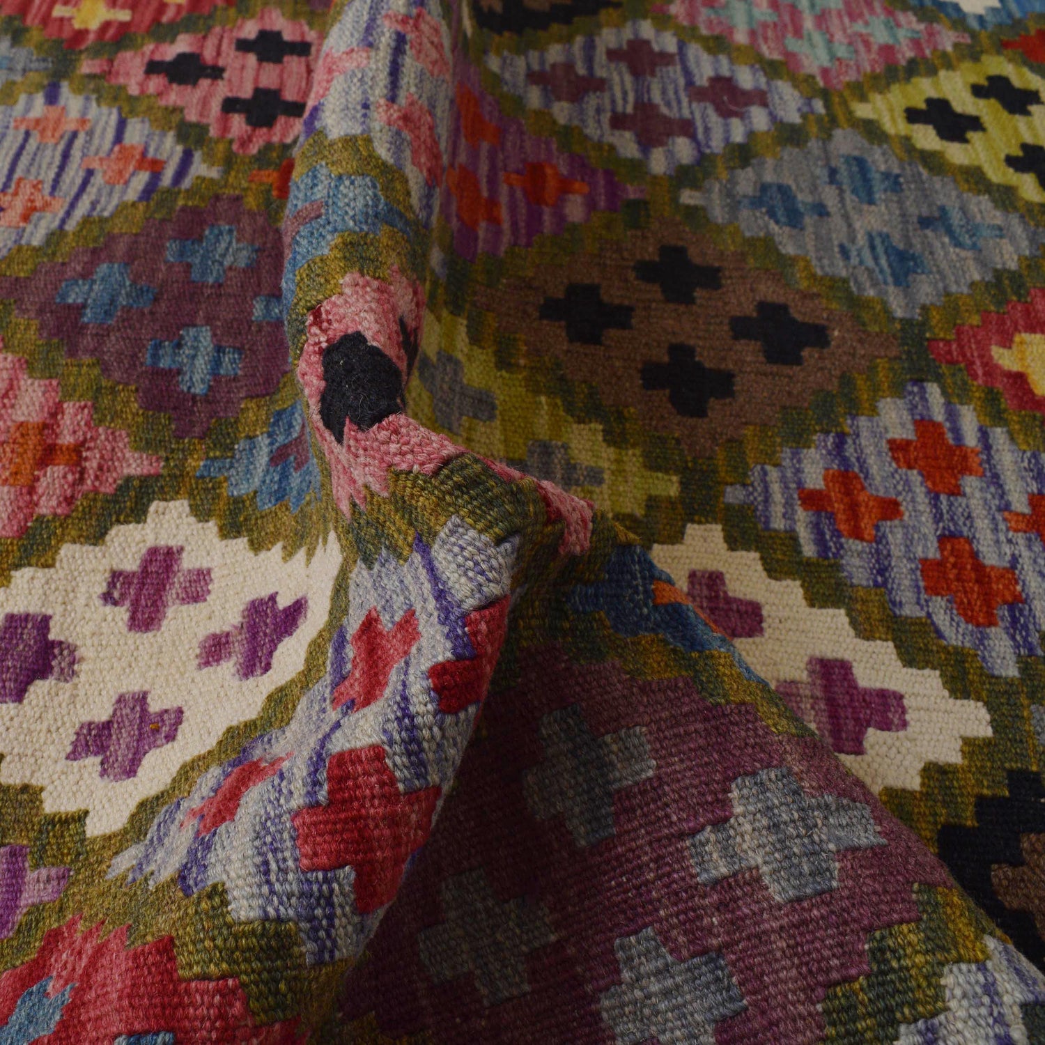 Hand Knotted Flatweave Kilim 3' 3" x 4' 10" ft / 100 x 147 cm - No. P36397