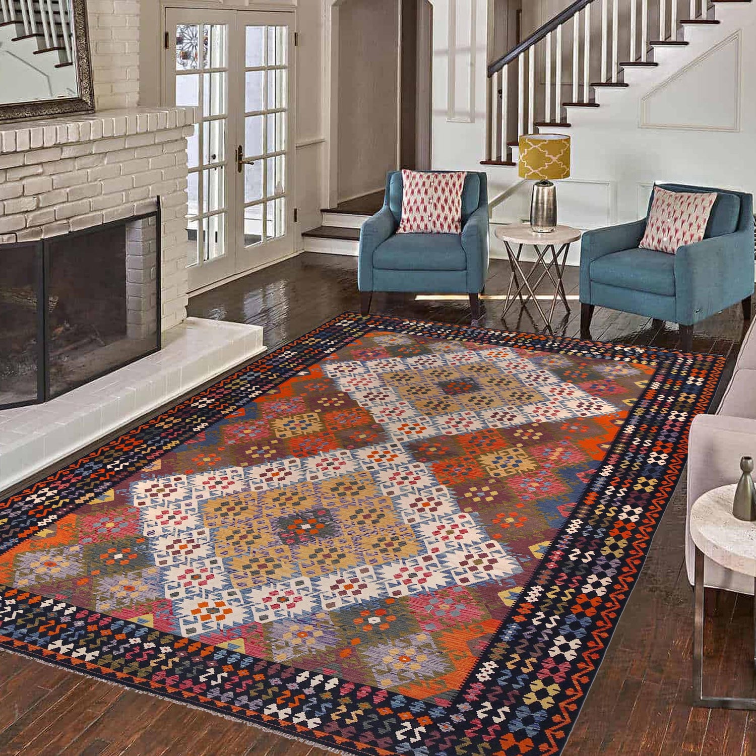 Hand Knotted Flatweave Kilim 10' 2" x 16' 5" ft / 309 x 500 cm - No. P36398