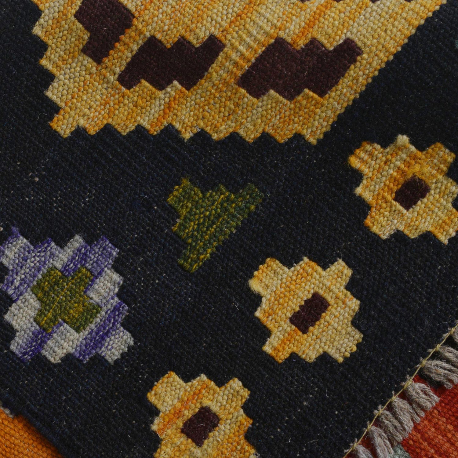 Hand Woven Wool Kelim 8' 6" x 9' 10" ft / 258 x 300 cm - No. P36402