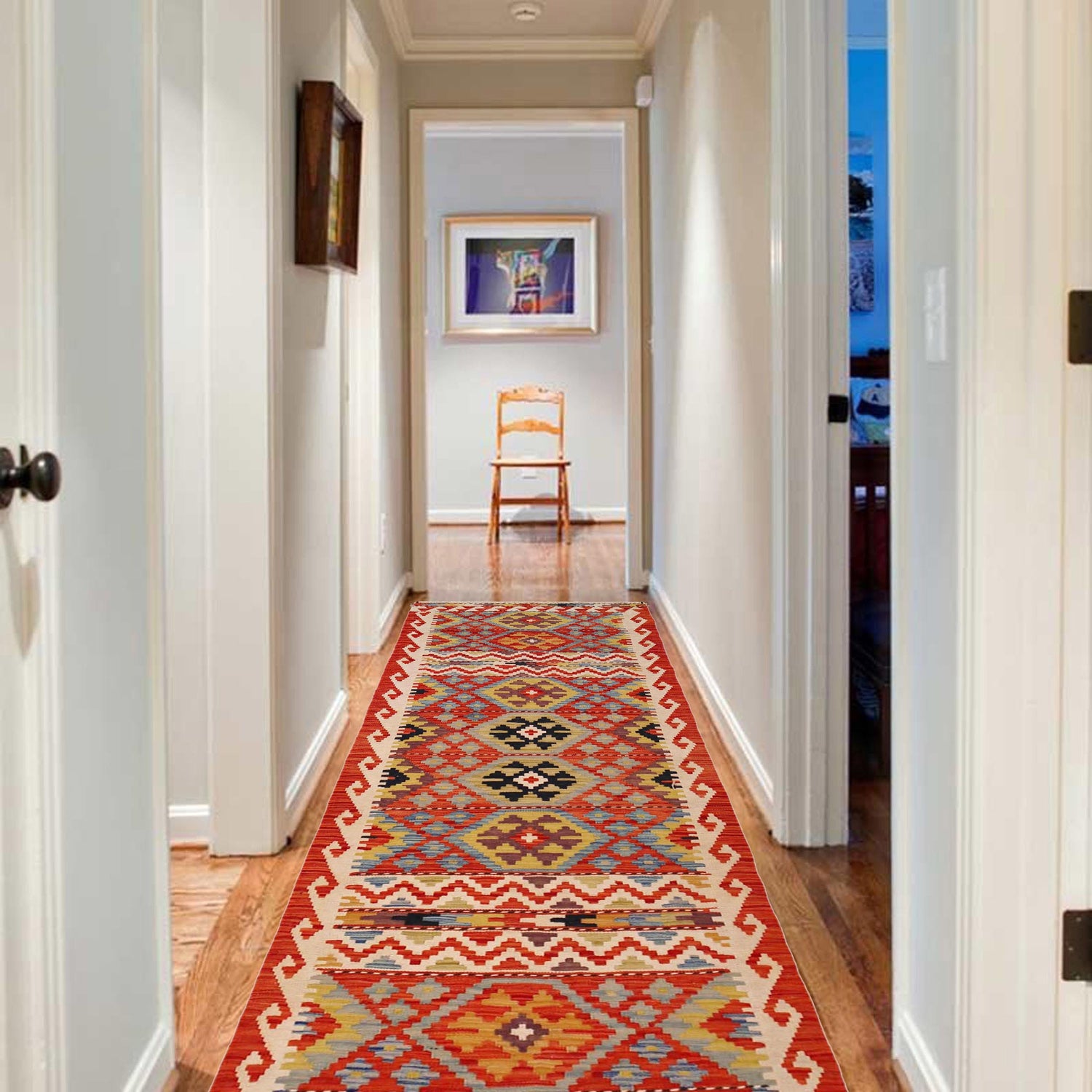 Long Kilim Runner 2' 8" x 10' 3" ft / 82 x 312 cm - No. P36403