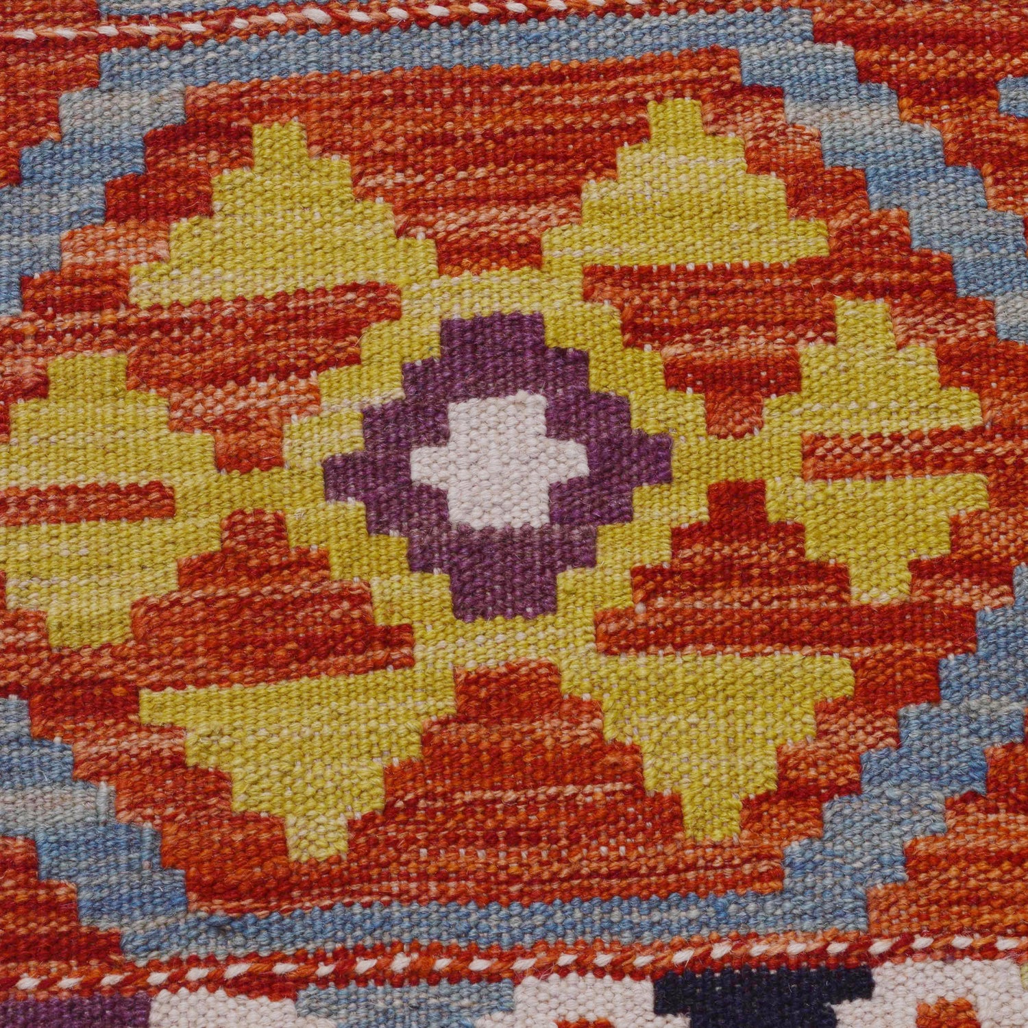 Multi Color ful Flat-Weave Wool Kilim Runner 2' 9" x 9' 7" ft / 83 x 292 cm - No. P36404