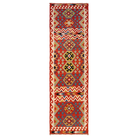 Handmade Vegetable Kilim Runner 2' 9" x 10' 0" ft / 84 x 304 cm - No. P36405