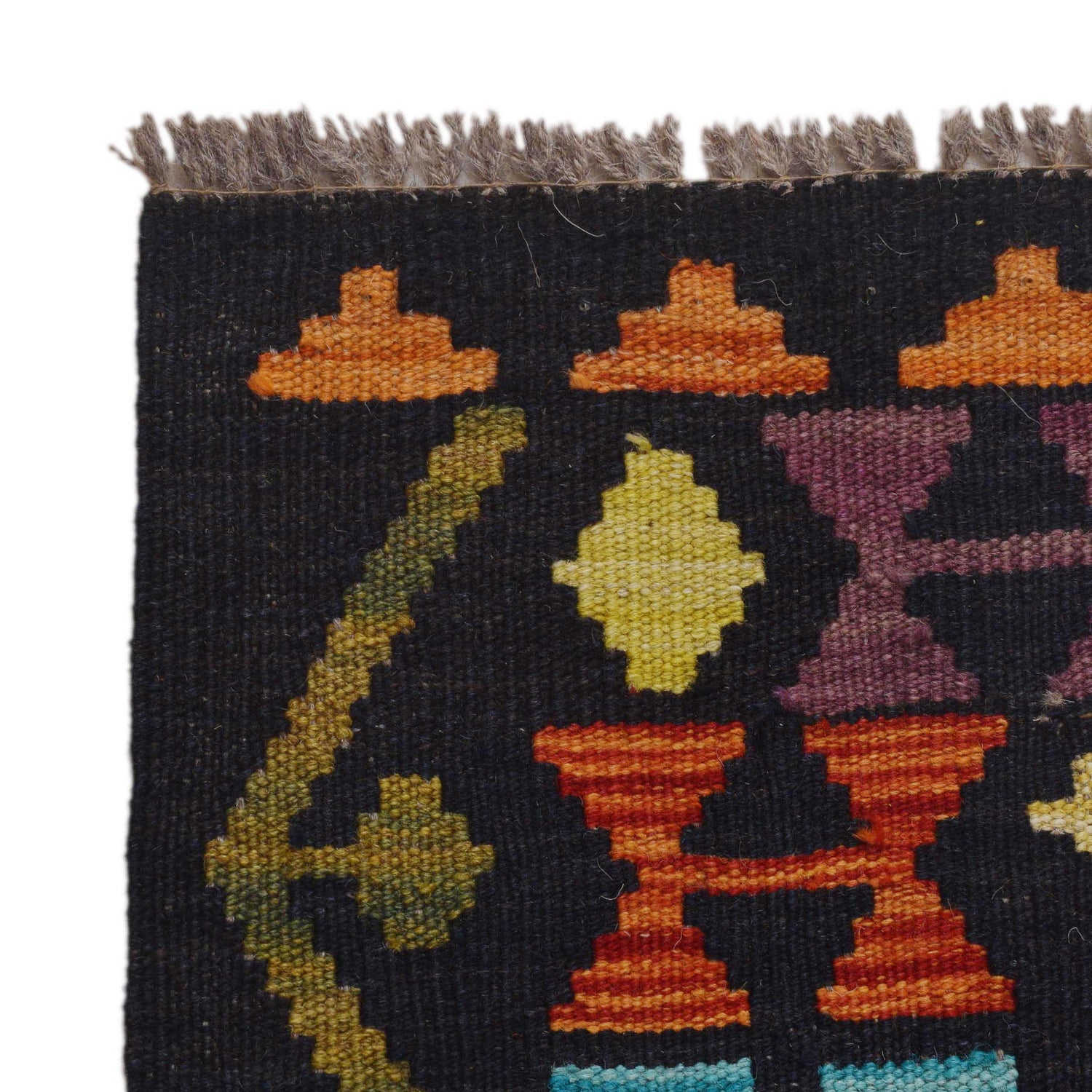 Handmade Vegetable Kelim 4' 1" x 6' 7" ft / 125 x 201 cm - No. P36418