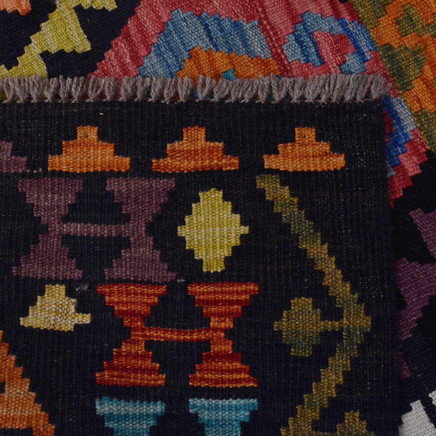 Handmade Vegetable Kelim 4' 1" x 6' 7" ft / 125 x 201 cm - No. P36418