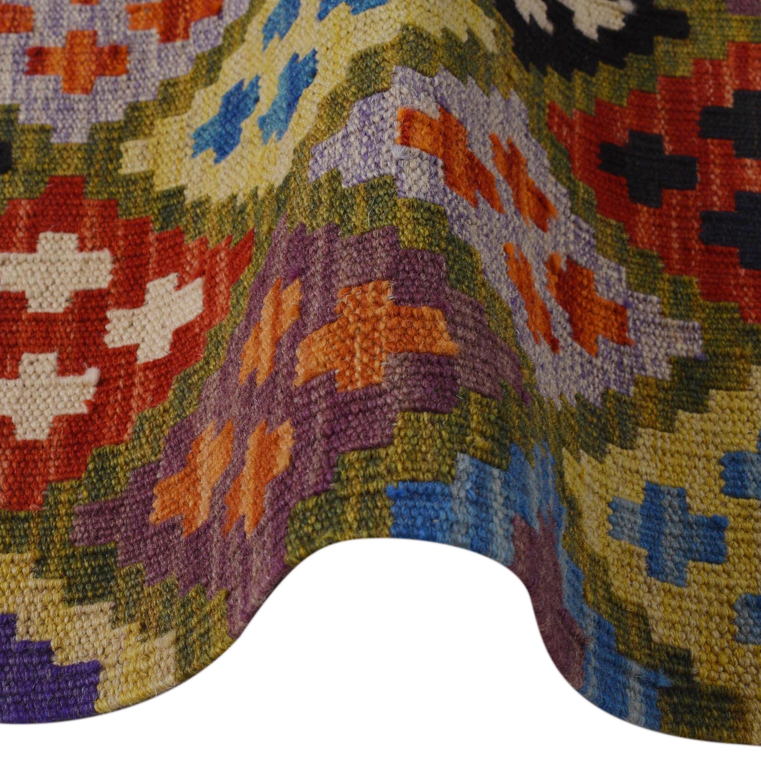 Handmade Afghan Vegetable Kilim 3' 6" x 5' 1" ft / 106 x 154 cm - No. P36422