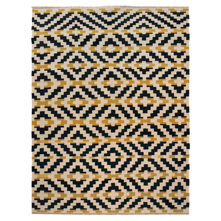 Multi Color ful Flat-Weave Wool Kilim 5' 10" x 8' 1" ft / 179 x 246 cm - No. P36423