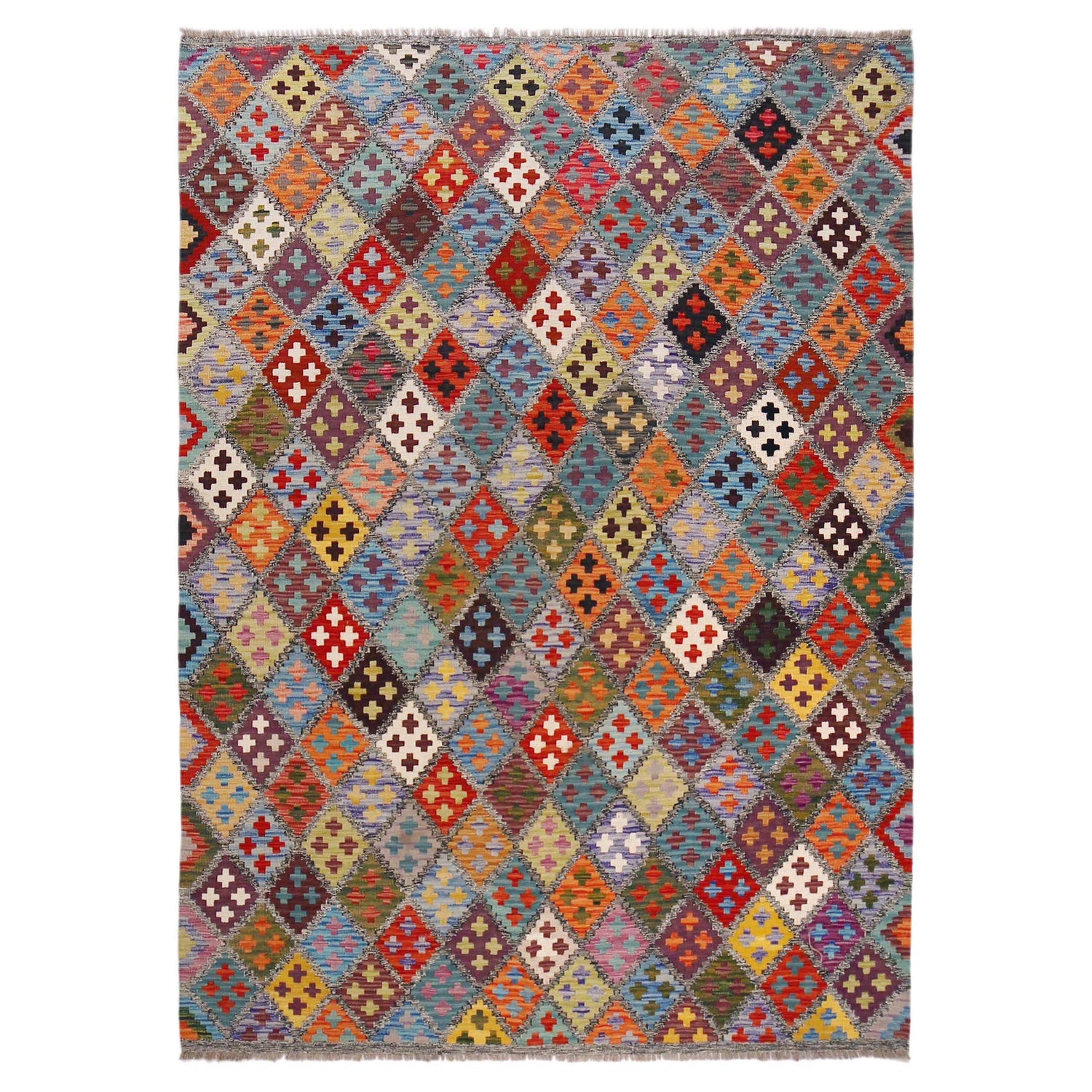 Handmade Vegetable Kelim 5' 7" x 8' 0" ft / 171 x 244 cm - No. P36426