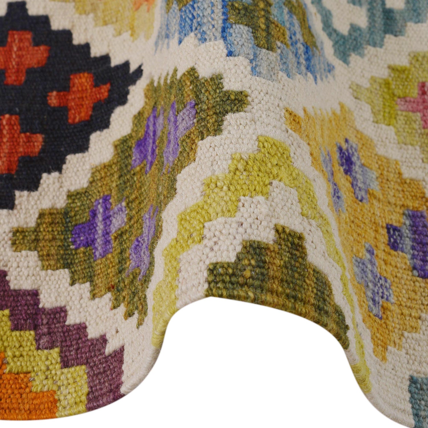 Hand Made Afghan Kilim 3' 4" x 4' 9" ft / 102 x 146 cm - No. P36427