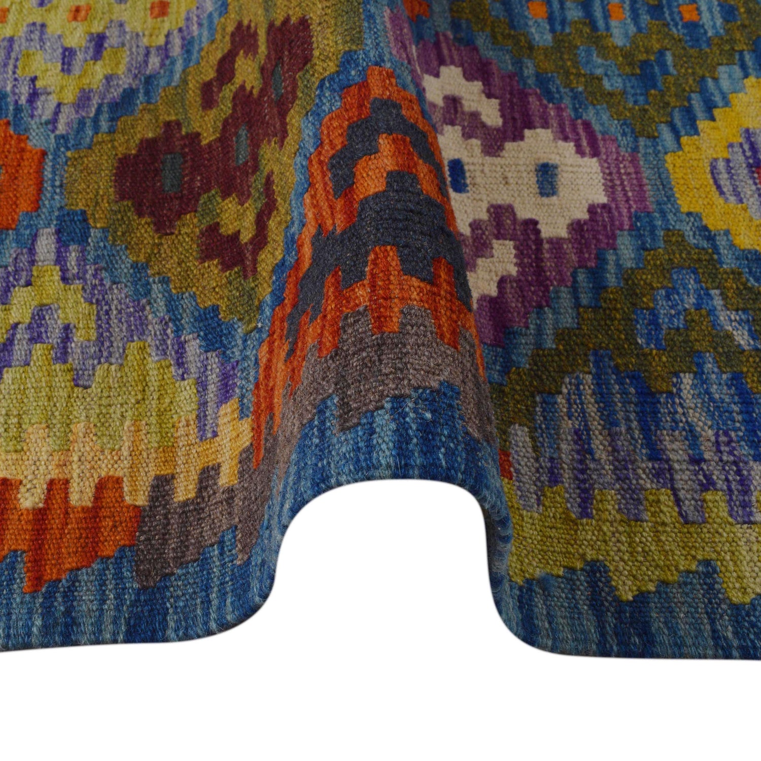 Hand Knotted Afghan Style Kilim 5' 8" x 8' 0" ft / 173 x 245 cm - No. P36433