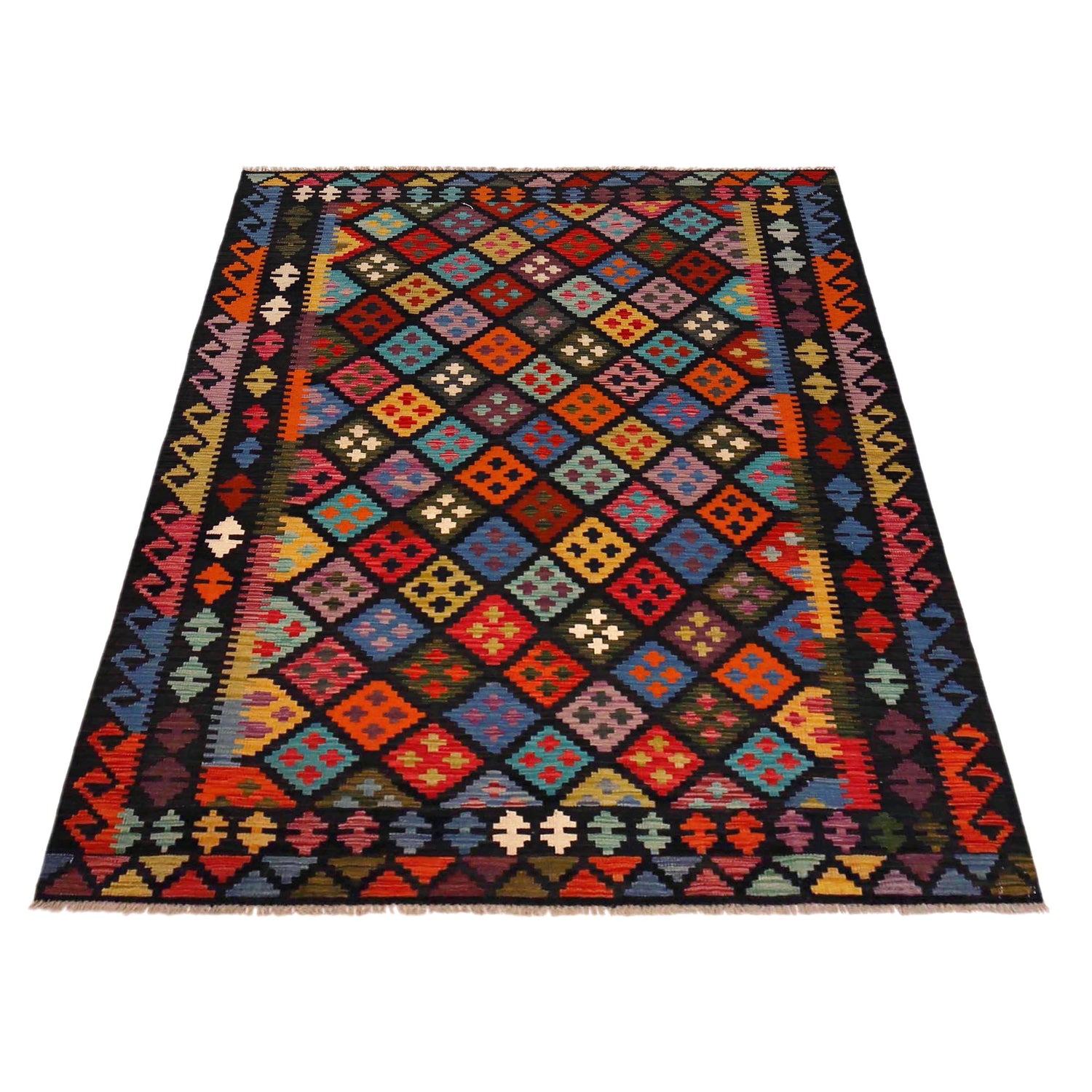 Handmade Vegetable Kilim 5' 2" x 6' 9" ft / 157 x 206 cm - No. P36437