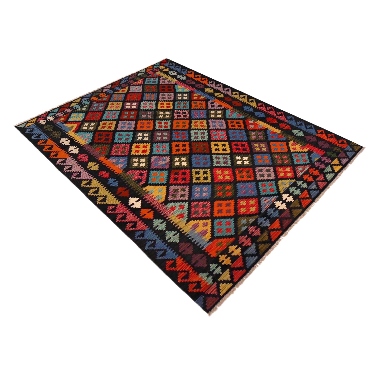 Handmade Vegetable Kilim 5' 2" x 6' 9" ft / 157 x 206 cm - No. P36437