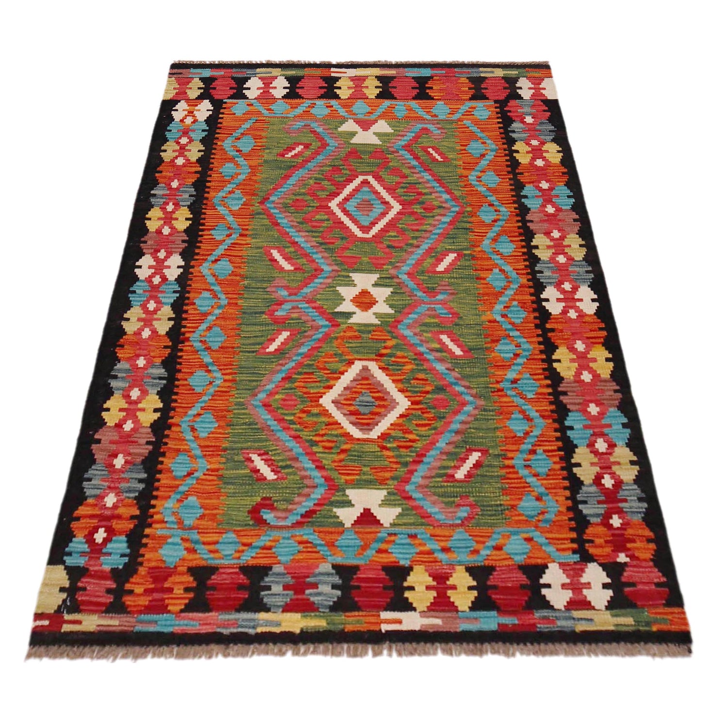 Handmade Vegetable Kilim 3' 3" x 5' 3" ft / 99 x 161 cm - No. P36461