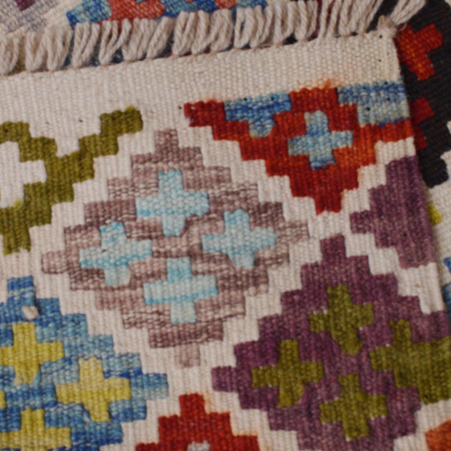 Hand Woven Wool Kelim Runner 2' 8" x 9' 8" ft / 82 x 294 cm - No. P36463