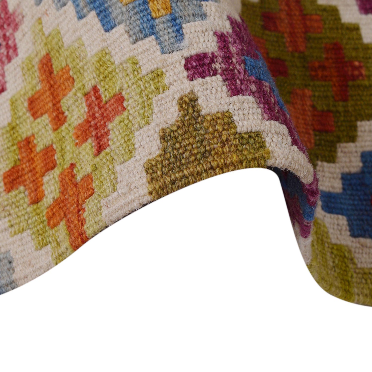 Hand Woven Wool Kelim Runner 2' 8" x 9' 8" ft / 82 x 294 cm - No. P36463